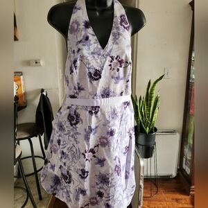 Women’s Lavender Floral V-Neck Dress